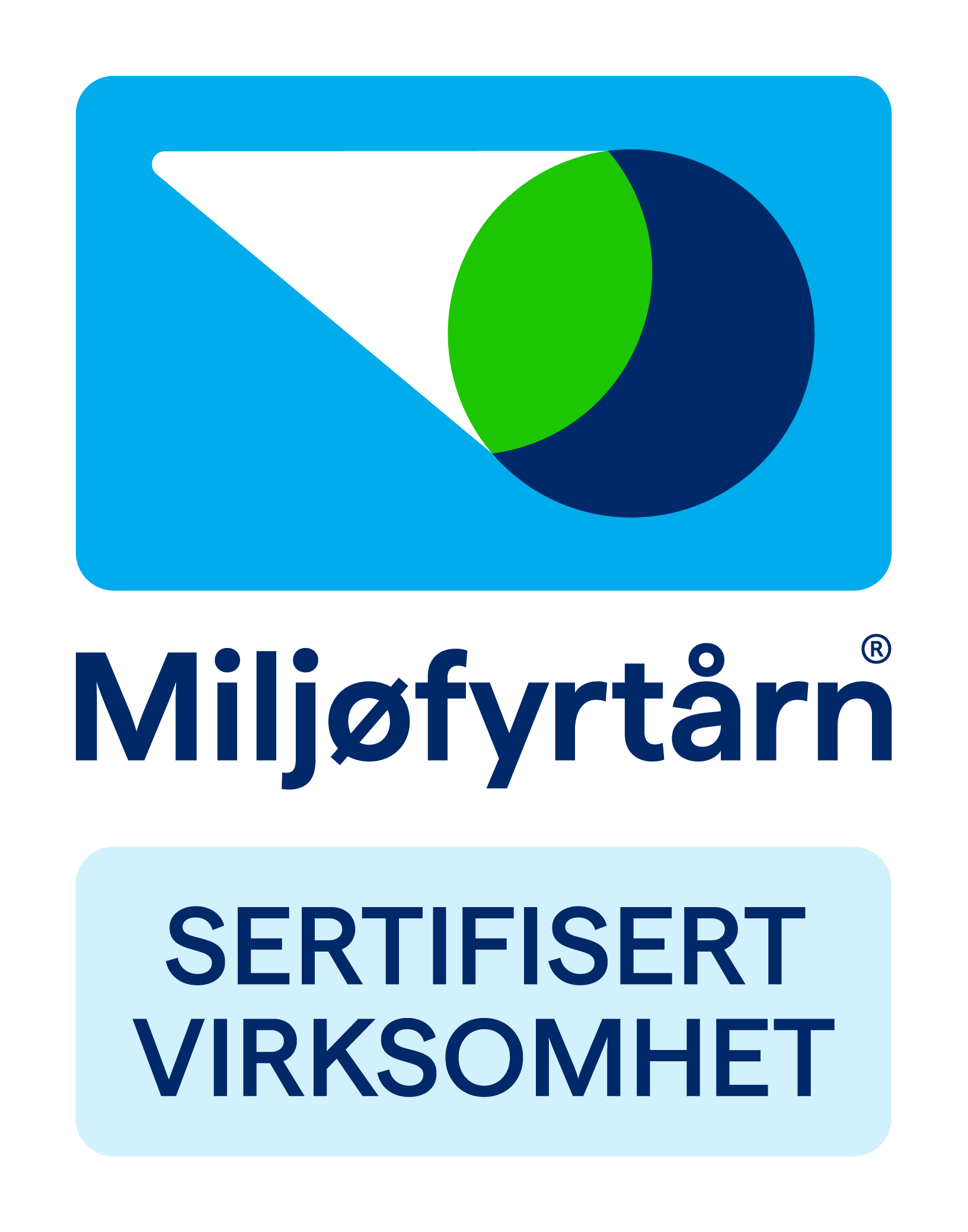 Miljofyrtarn sertifisert virksomhet vertikal RGB